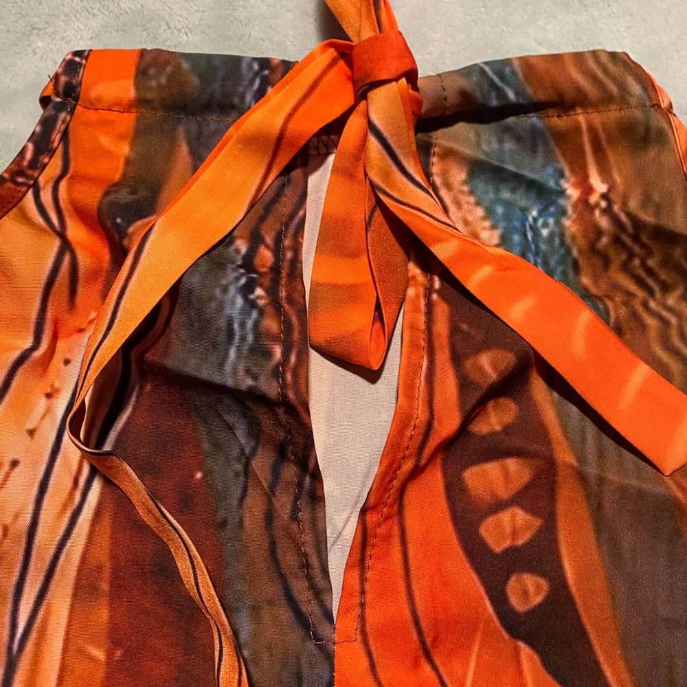 Multicolor Halter Neck Women's Top - Picture 3 of 5